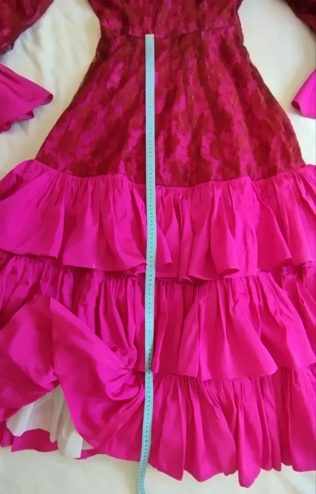 Vestido Flamenco Fucsia y Granate