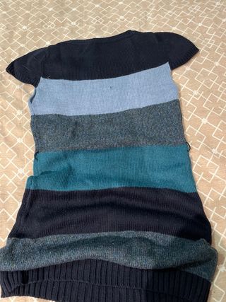 Vestido de punto Easy Wear rayas azul y verde M