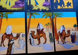 Lote 8 postales desierto y camellos M.G.A. Francia