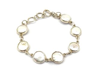 pulsera plata 925mm con piedra con nacar