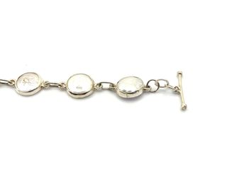 pulsera plata 925mm con piedra con nacar