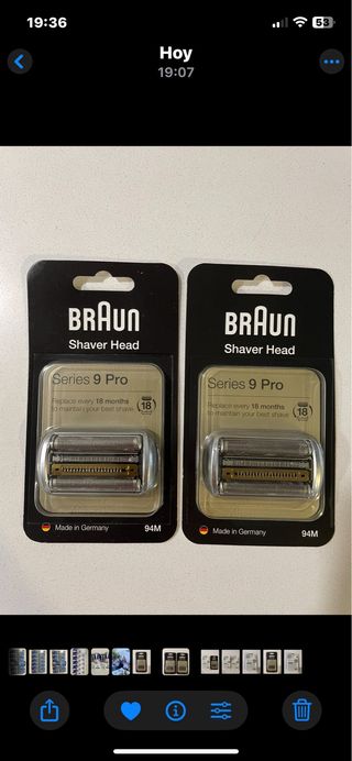2 Cabezales afeitadora Braun Series 9 Pro