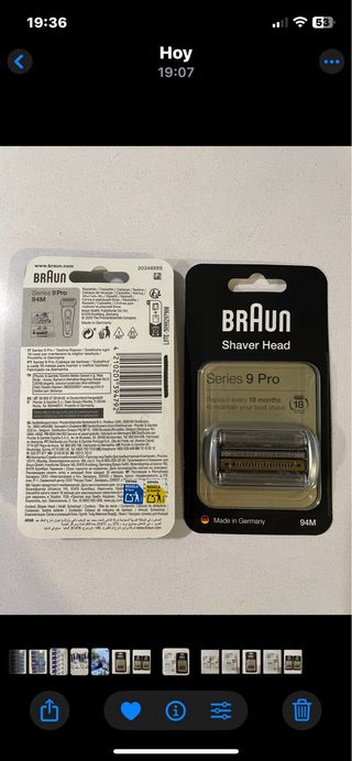 2 Cabezales afeitadora Braun Series 9 Pro