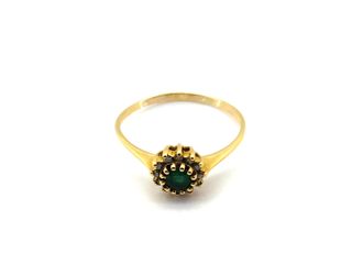 sortija oro 18k con piedra con diamante,esmeralda