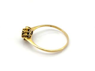 sortija oro 18k con piedra con diamante,esmeralda