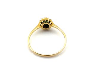 sortija oro 18k con piedra con diamante,esmeralda