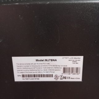 Monitor Ordenador TFT 17 Plata/Negra