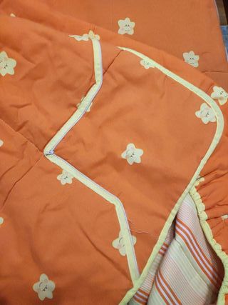 Edredón Naranja Estrellas Cama 90cm