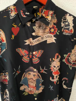 Camisa Negra Estilo Old School Tattoo