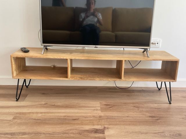 Mueble TV madera natural de mango