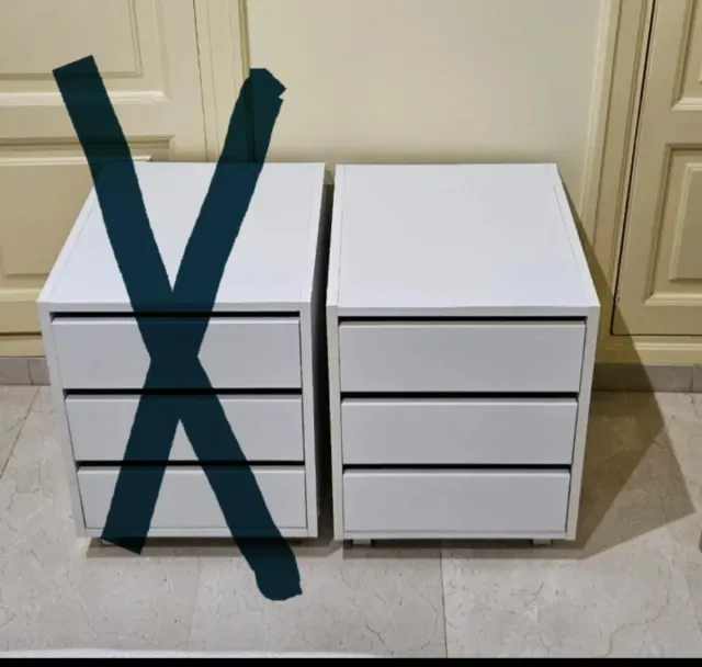 Mesita de Noche Cajonera Blanca