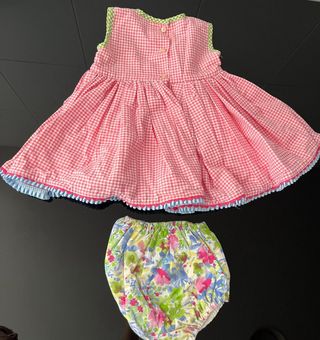 Vestido y braguita cuadros Vichy 3 años