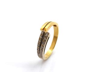 sortija oro 18k con piedra con diamante