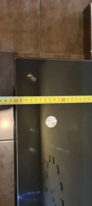 Mesa TV Cristal Negro y Metal