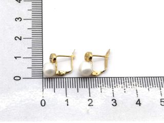 pendientes oro 18k con piedra con circonita,perla