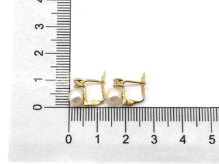 pendientes oro 18k con piedra con circonita,perla