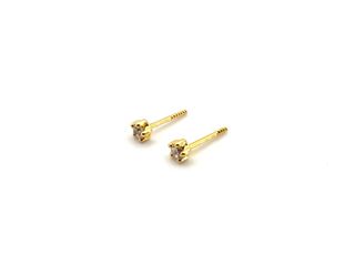 pendientes oro 18k con piedra con circonita