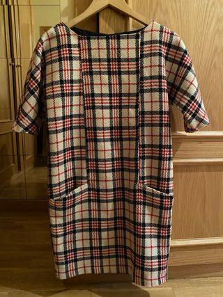 Vestido Zara cuadros lana XS