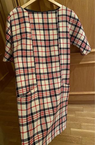 Vestido Zara cuadros lana XS