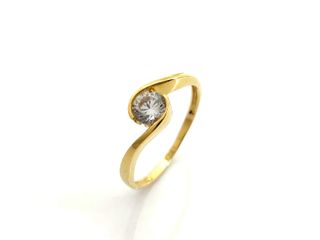 sortija oro 18k con piedra con circonita t. 18 (18,47 mm)