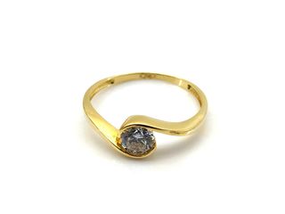 sortija oro 18k con piedra con circonita t. 18 (18,47 mm)