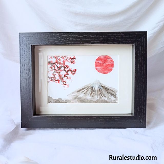 Acuarela japonesa pintada a mano, Hinode