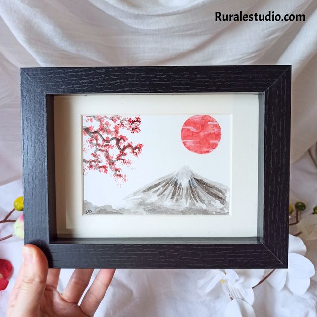 Acuarela japonesa pintada a mano, Hinode