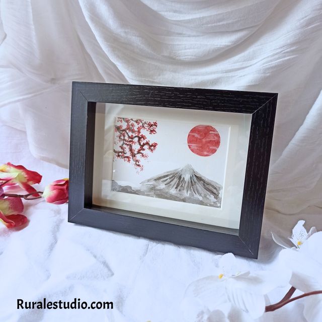 Acuarela japonesa pintada a mano, Hinode