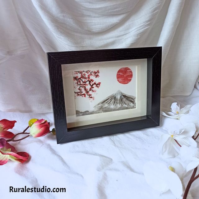 Acuarela japonesa pintada a mano, Hinode