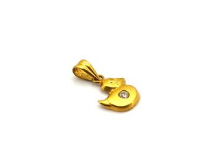 colgante oro 18k con piedra con circonita