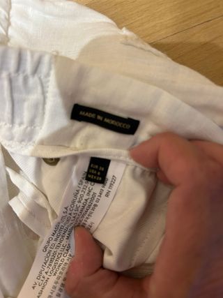 Pantalón Massimo Dutti Lino Blanco