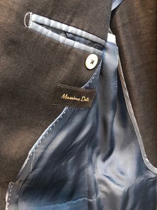 Traje Massimo Dutti Lino Azul Marino