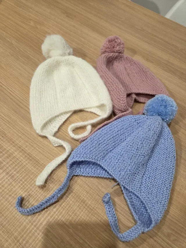 Gorros de punto para bebé (3 unidades)