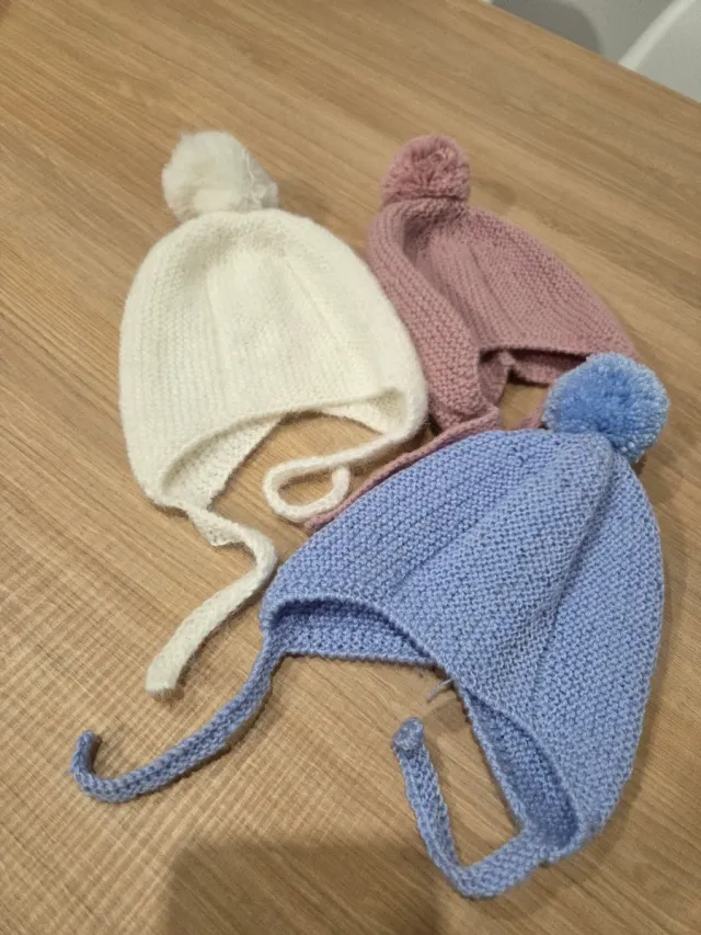 Gorros de punto para bebé (3 unidades)