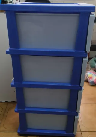 Mueble Cajonera Plástico Azul.