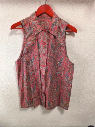 Camisa vintage sin mangas paisley