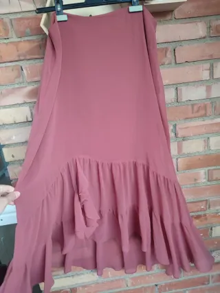 Falda larga rosa con volantes Amitié 44