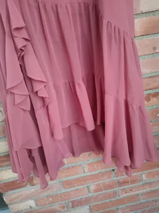 Falda larga rosa con volantes Amitié 44