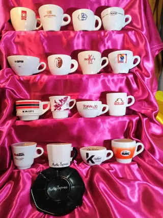 Tazzine caffè pubblicitarie, set 16 pezzi