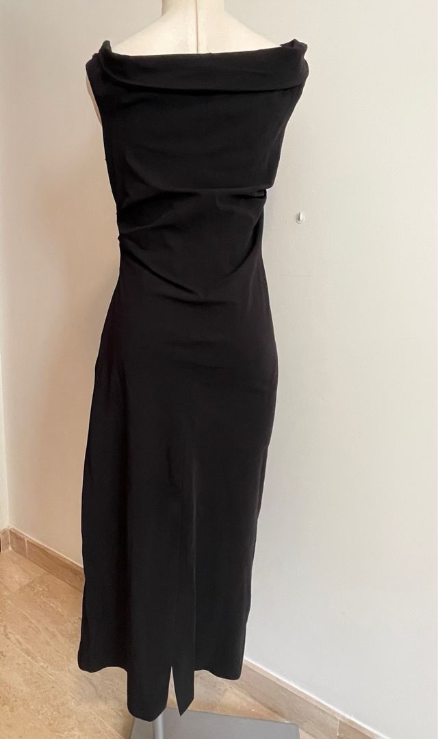 Vestido Mango Negro Asimétrico