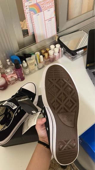 Converse plataforma negras talla 38