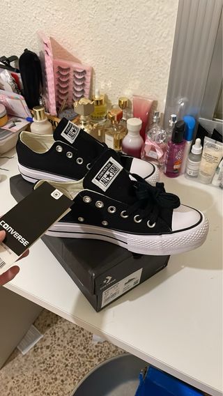 Converse plataforma negras talla 38