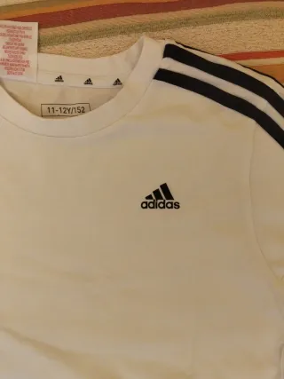 Camiseta Adidas Blanca Niño Talla 11-12