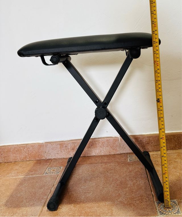 Banco de piano negro polipiel negro