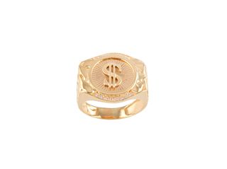 sello oro 18k con piedra con circonita