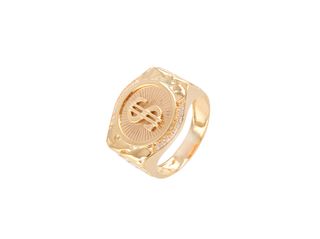 sello oro 18k con piedra con circonita
