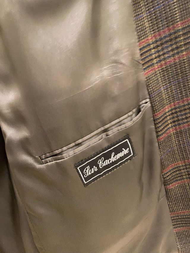 Chaqueta americana cuadros hombre de Cachemir