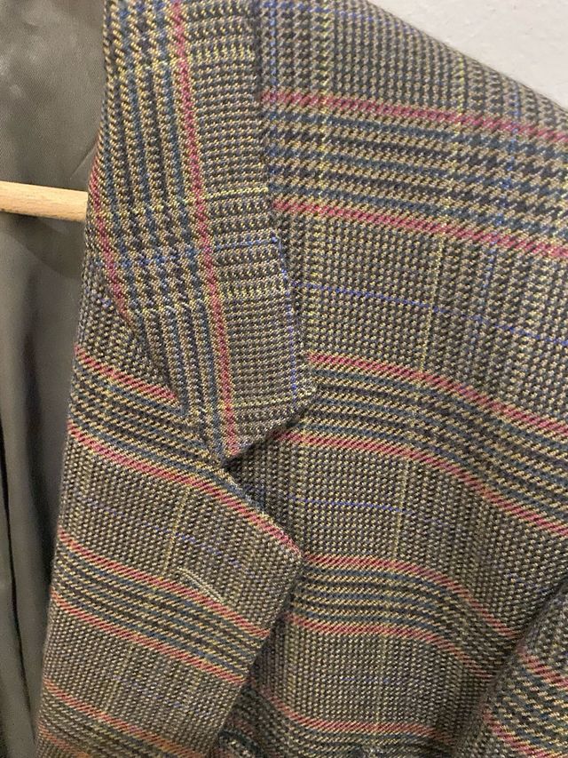 Chaqueta americana cuadros hombre de Cachemir