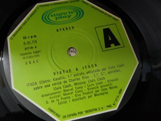 Vinilo Viatge a Itaca Lluis Llach
