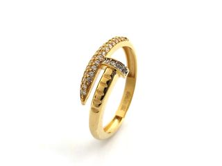 anillo oro 18k con piedra con circonita